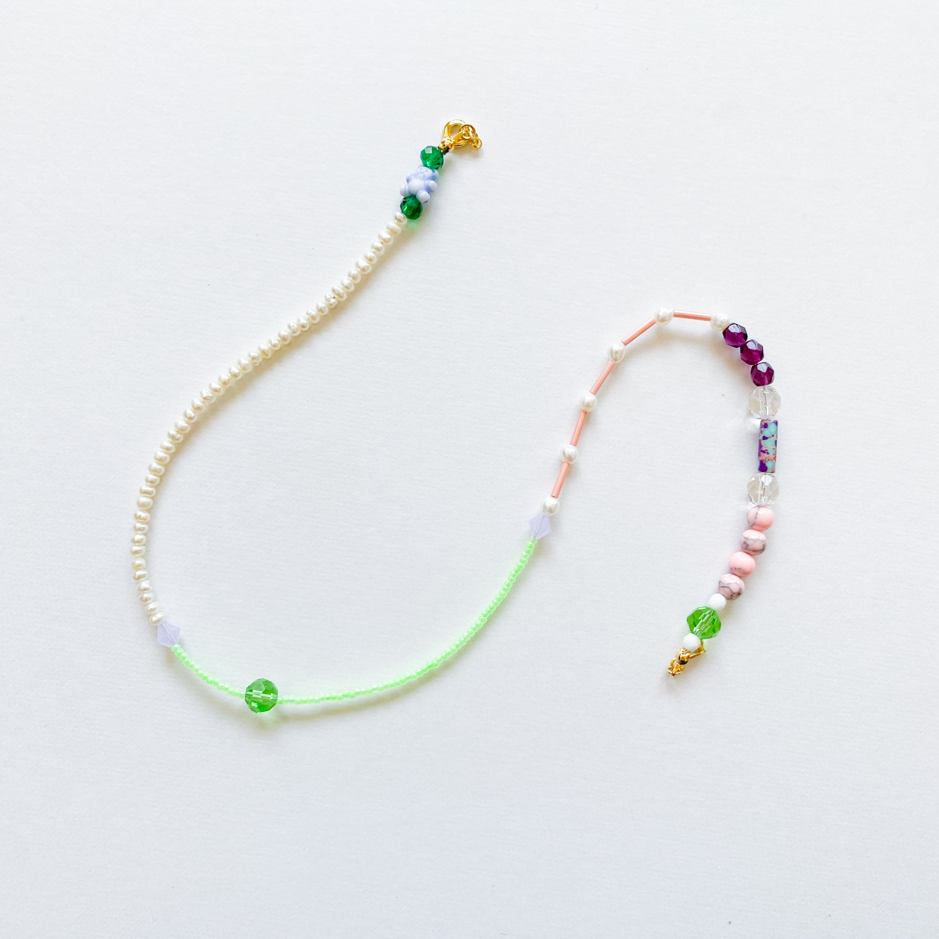 淡水パールとビーズのネックレス