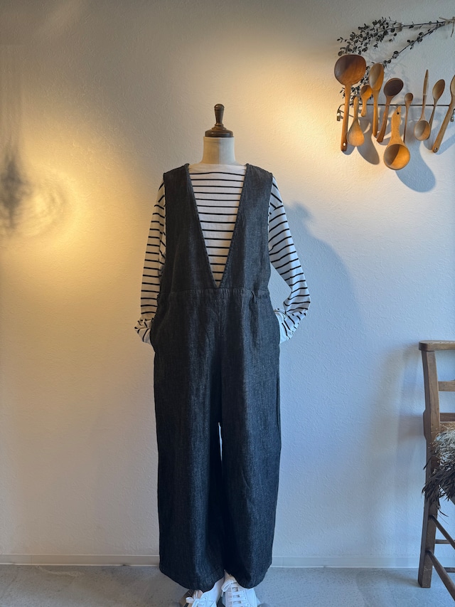 HEAVENLY 6.5ozコットンリネンデニムサロペット