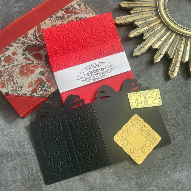 Xmasカードセット　見開きエンボス