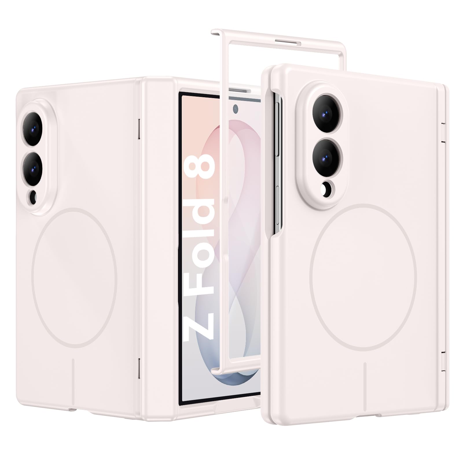 【ヒンジ保護・フィルム保護】GaoBao Galaxy Z Fold8 用 ケース 全面保護 ガラスフィルム付き 軽量 薄型 マット仕上げ ホワイト