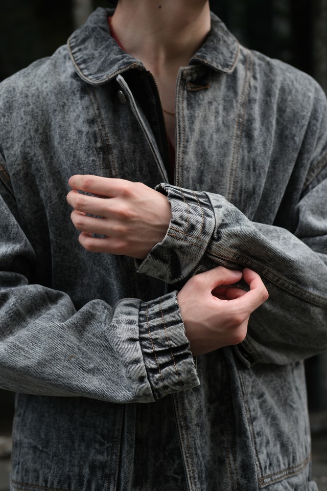 Utah／80-90’s "Sabu Jeans" chemical wash denim bomber jacket