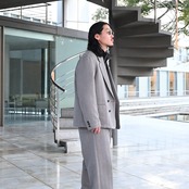 INTERIM(インテリム)INTERIM(インテリム)LVMH社デッドストックコレクション,ダイアゴナル⽣地セットアップスタイル