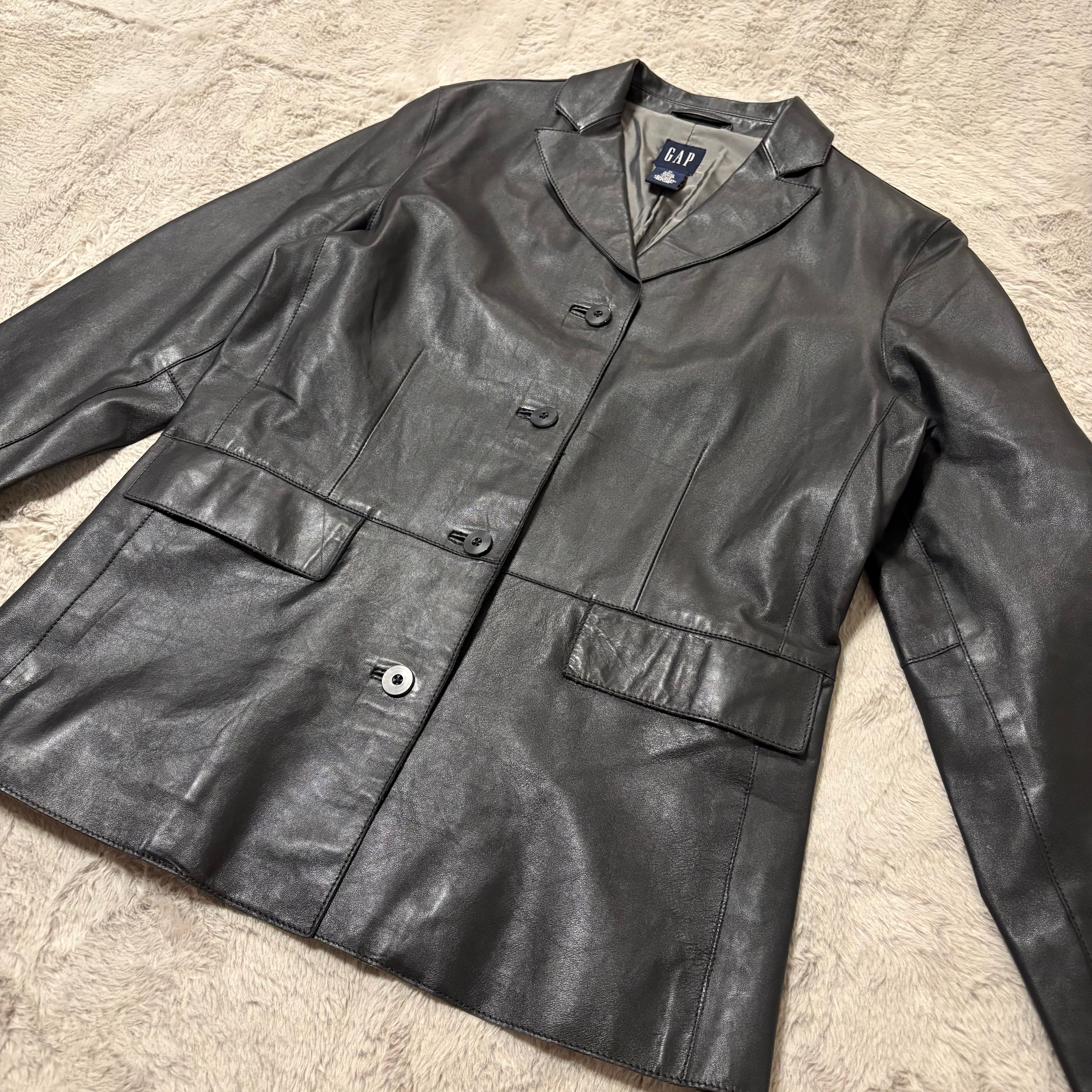 GAP レザージャケット 00s テーラード ブラック レディースMサイズ