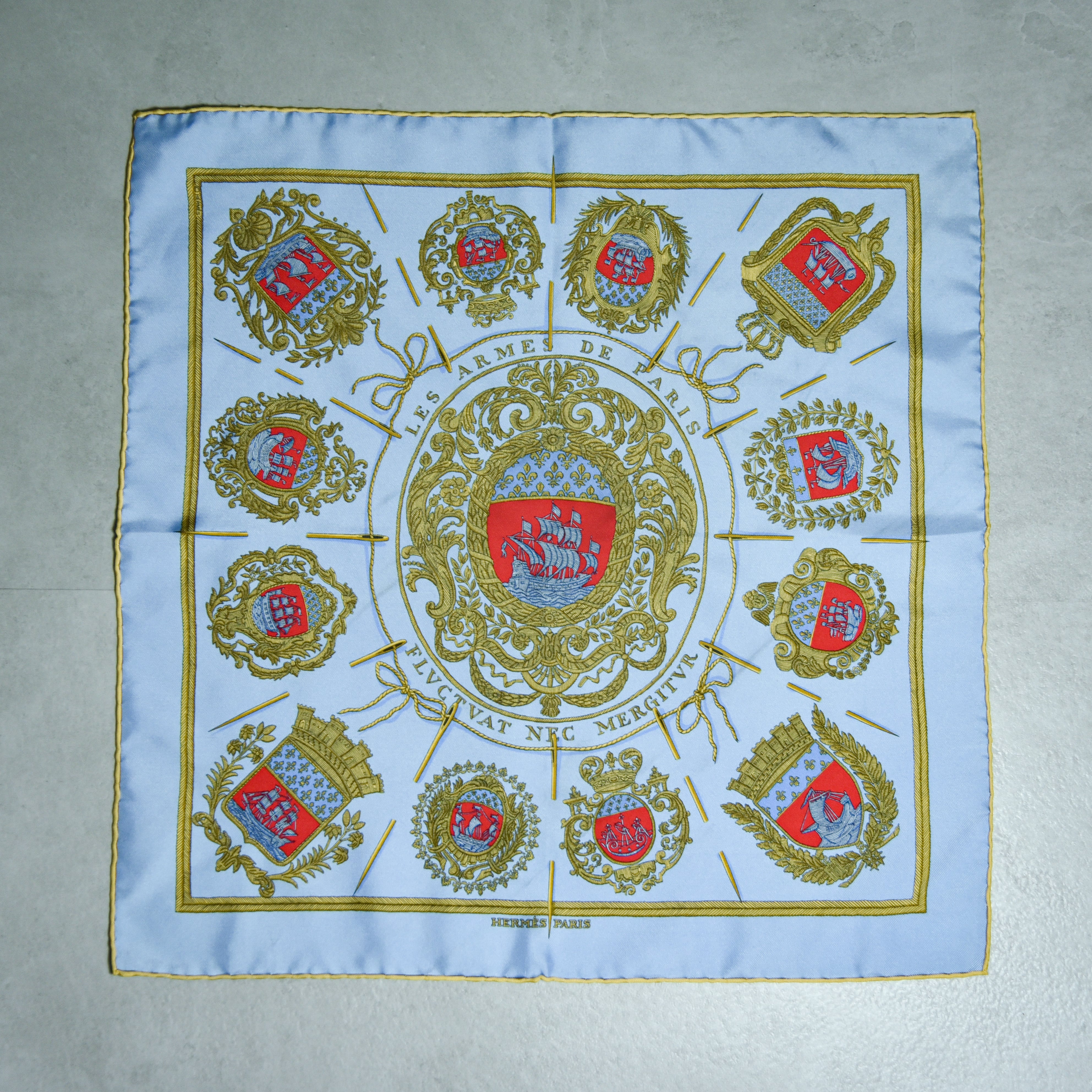 HERMES Vintage Silk Scarf エルメス シルクスカーフ カレ45 プチカレ