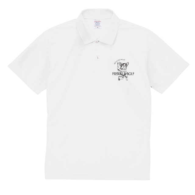 FREBULL GOLF ドライポロシャツ ホワイト P00573