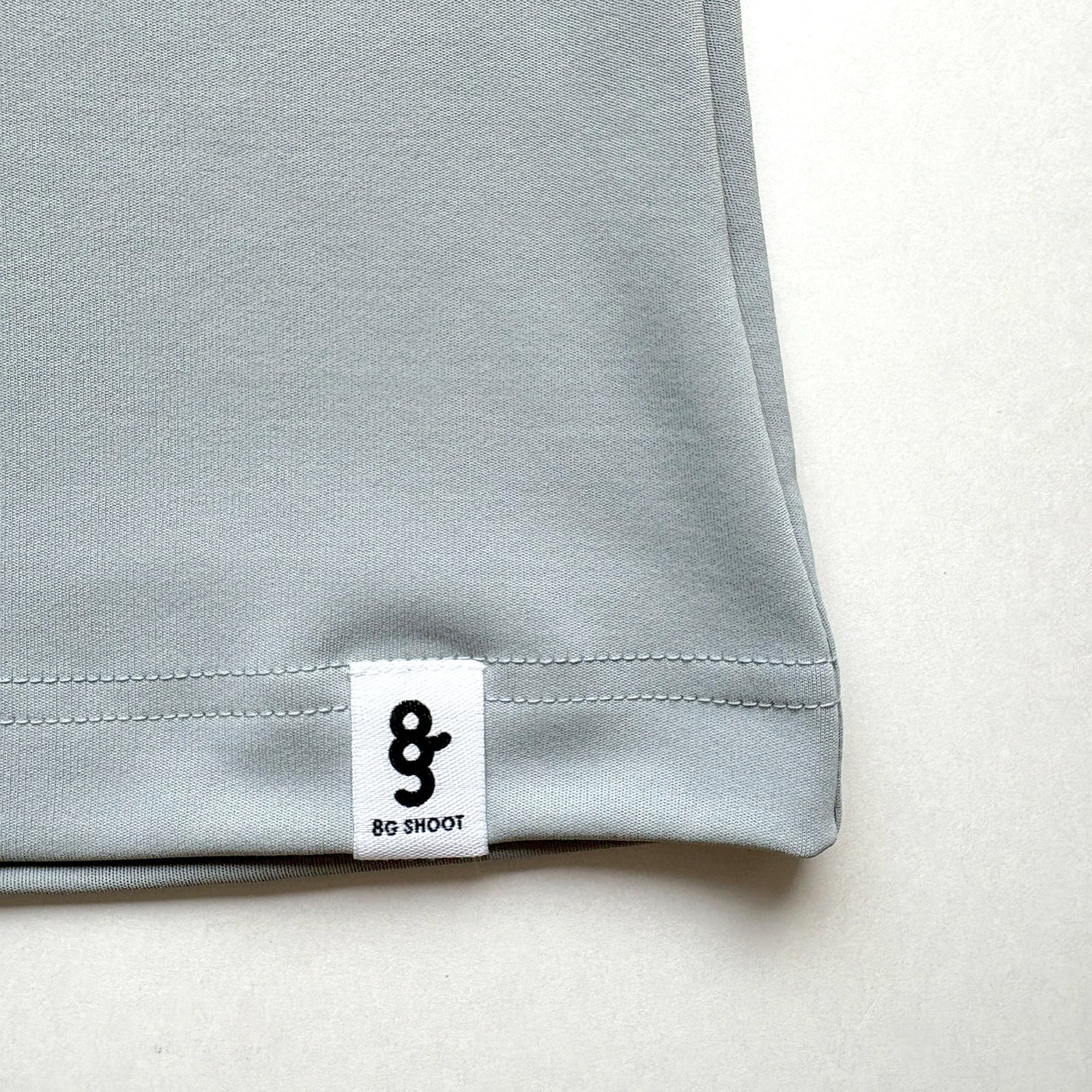 WOMEN'S】LOGO PRINT MOCK NECK SHIRT -GRAY / OFF WHITE- | 8G SHOOT