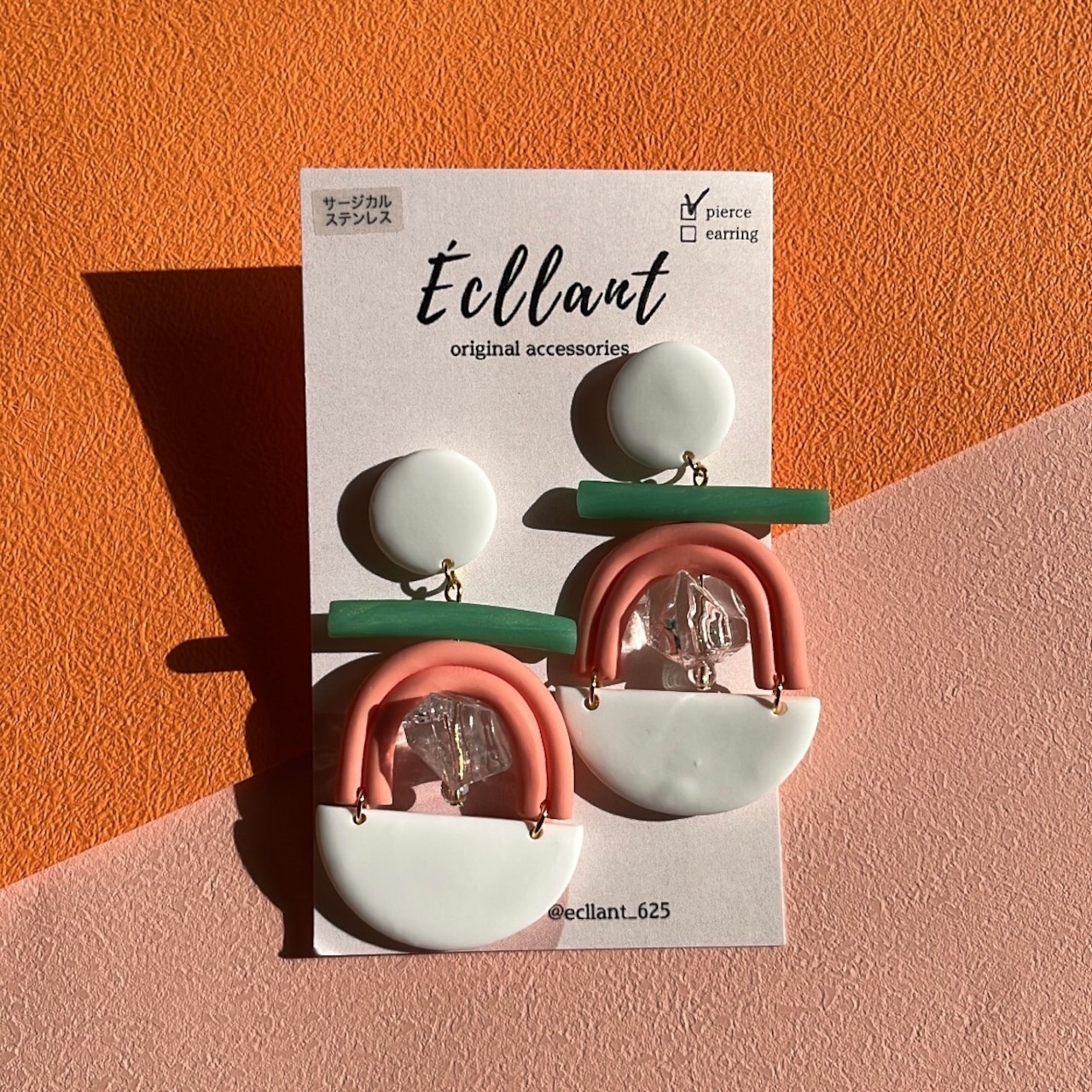 ポリマークレイピアス / サージカルステンレス -01