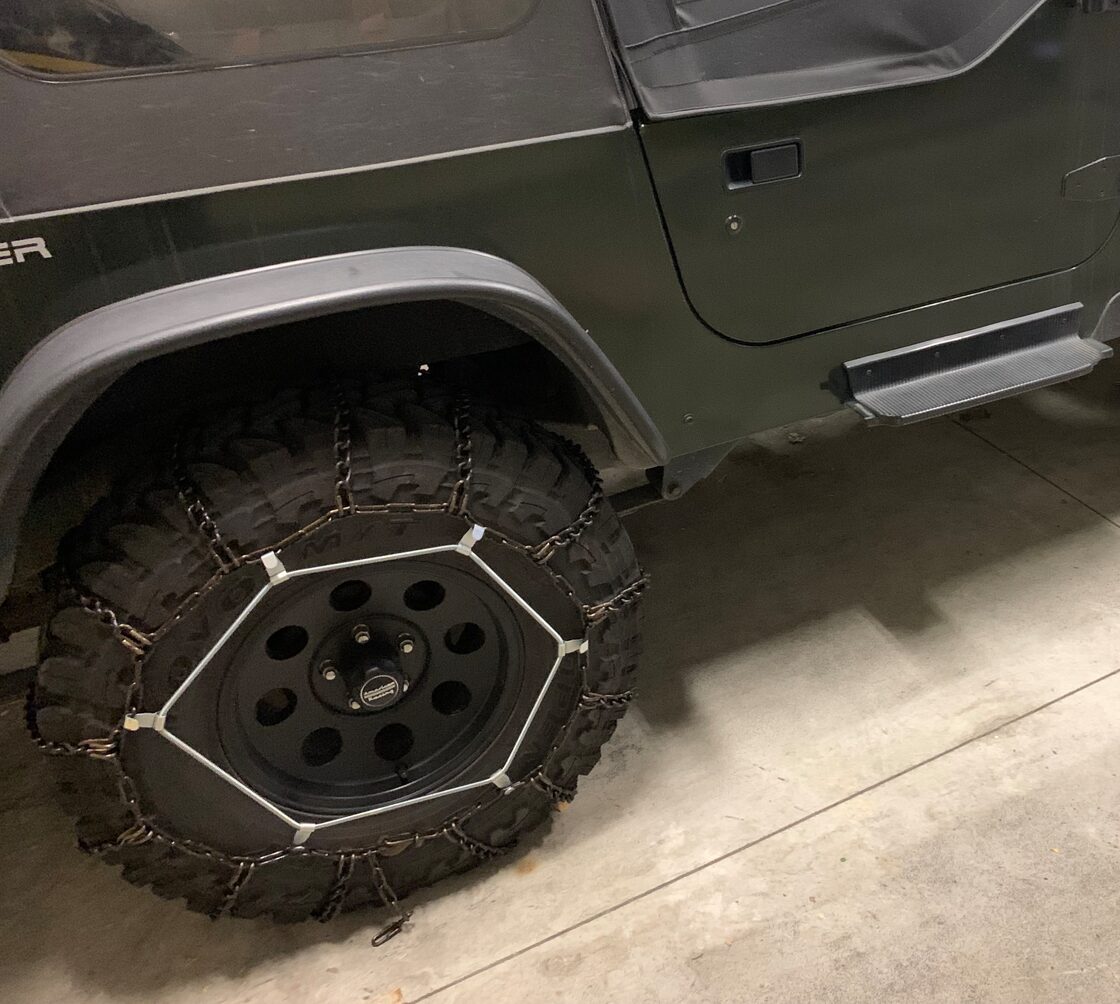 37×12.5R18LT用 オフロードタイヤ用金属ラダーチェーン ＜バンド付き 