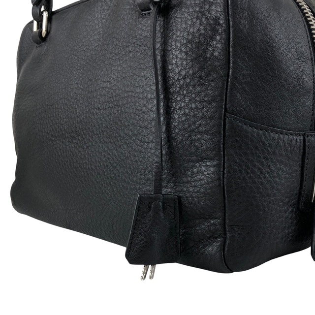 PRADA プラダ ハンドバッグ ブラック ロゴ型押し レザー ミニボストン vintage ヴィンテージ オールド sdau3h