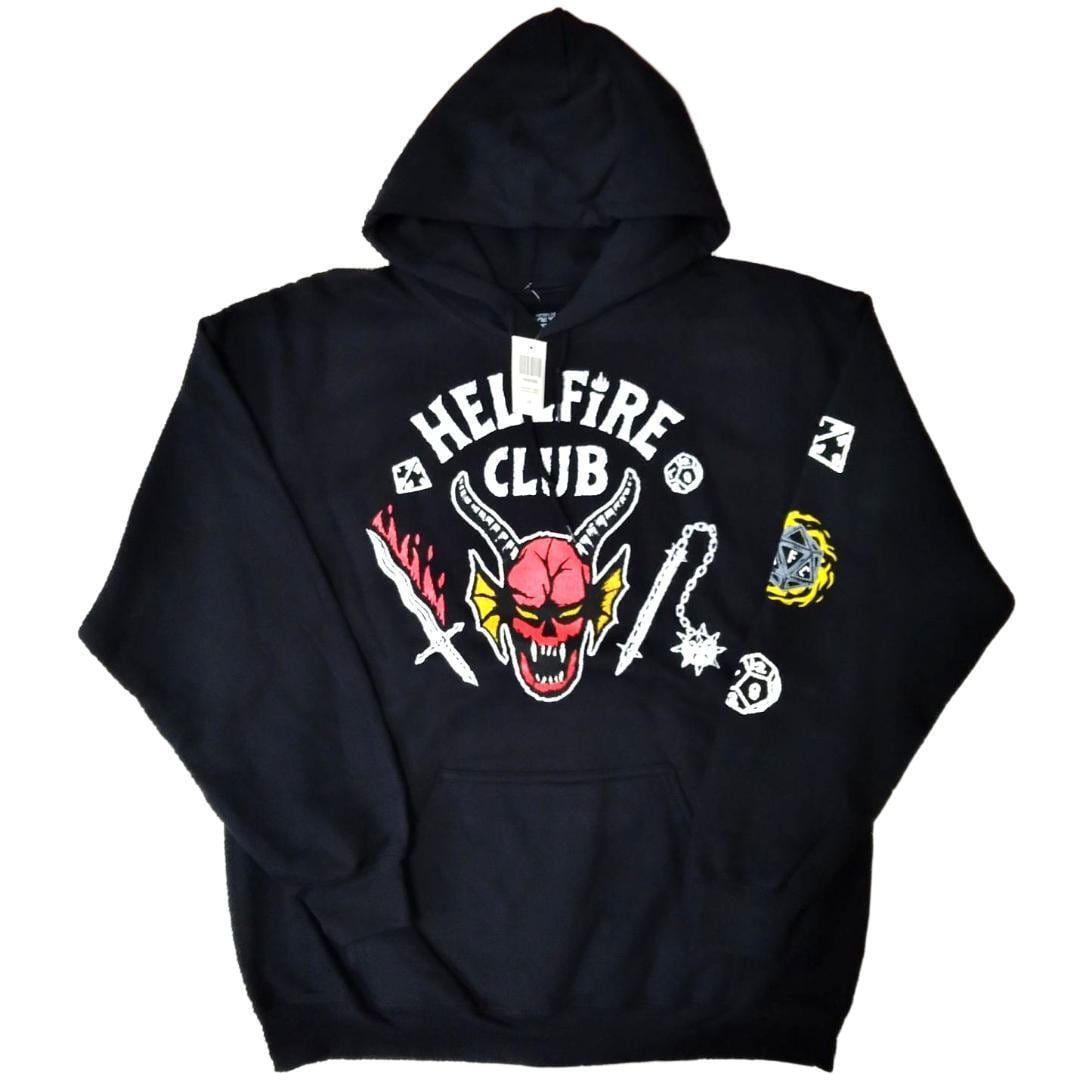 新品 ストレンジャーシングス パーカー Lサイズ 黒 ヘルファイアクラブ