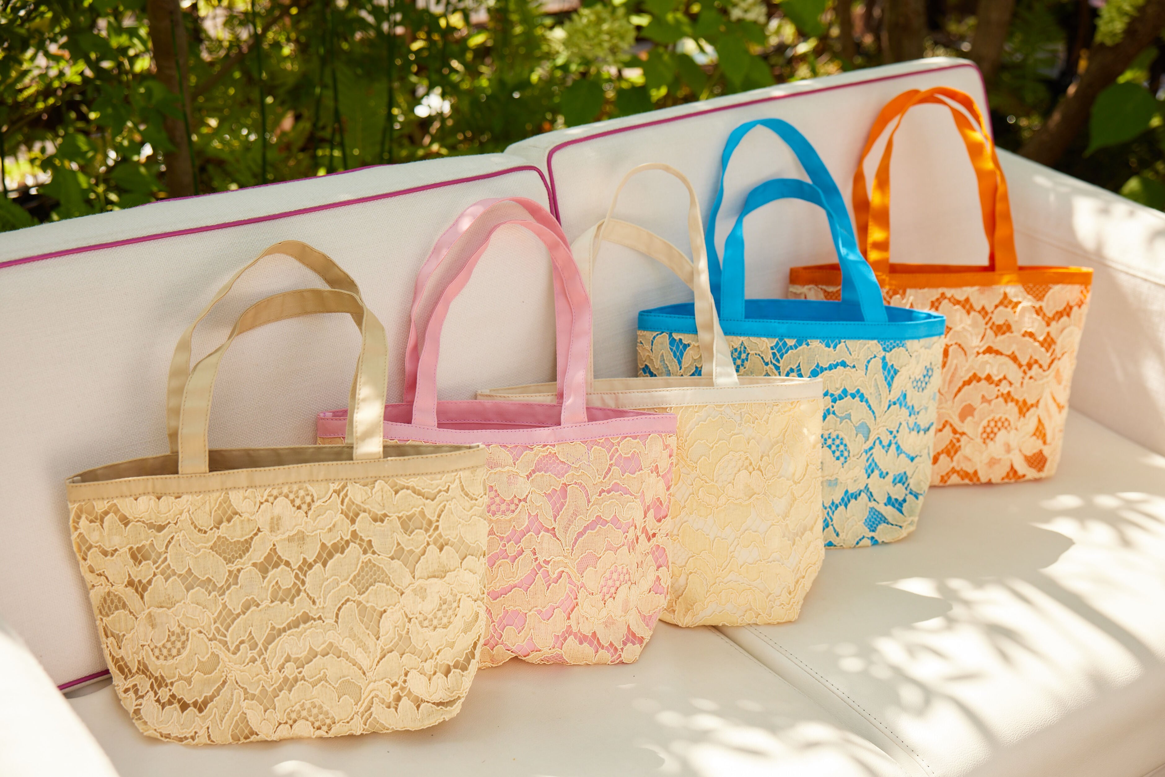 フランスレースのトートバッグ（オレンジ） | AOYAMA LACE-青山レース-