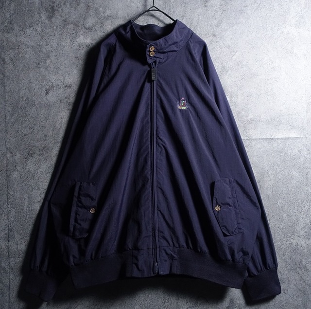 "IZOD" Navy Logo Embroidered Design Nylon Swing Top Blouson