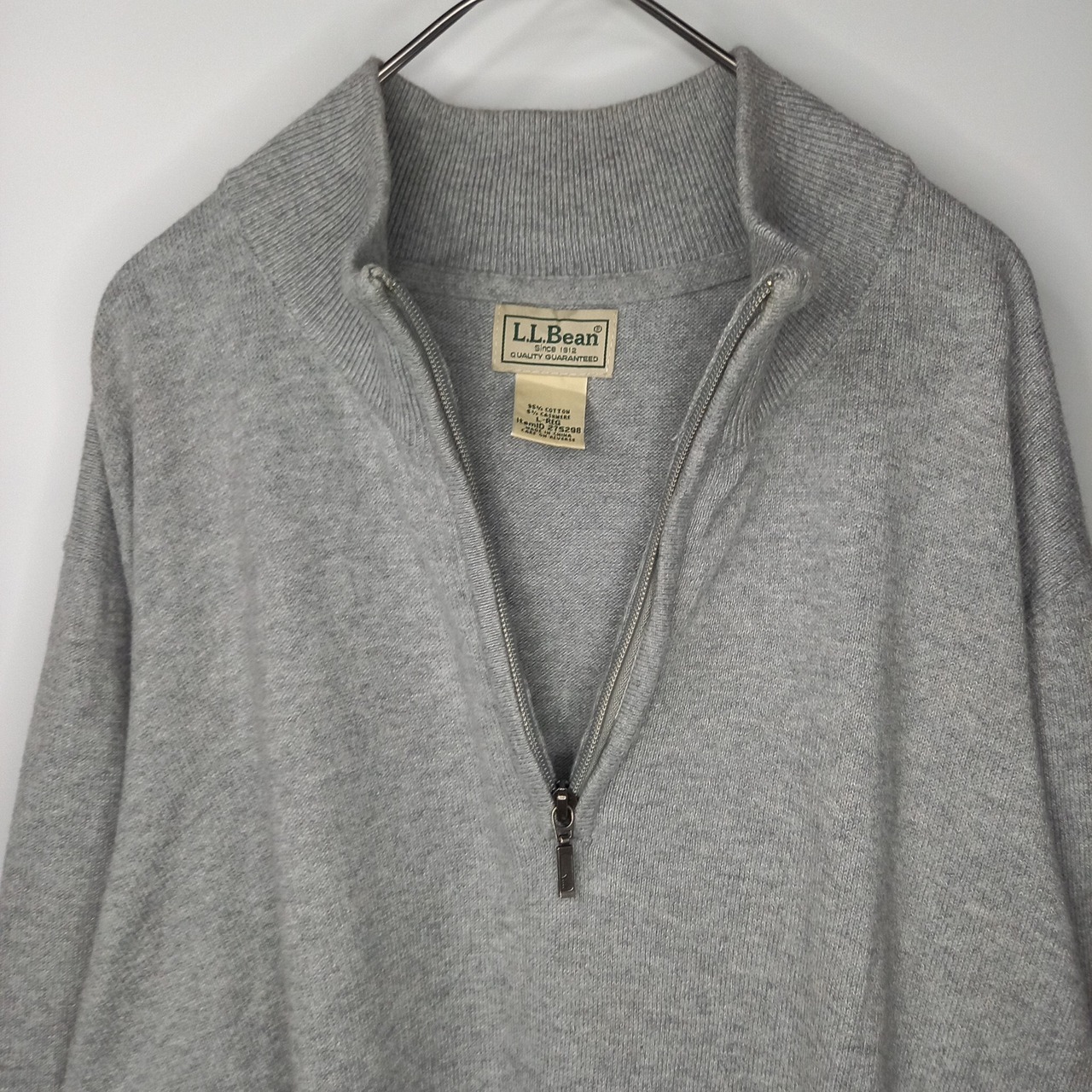 エルエルビーン　ハーフジップ　カシミア　ニット　セーター　ハイゲージ　薄手　無地