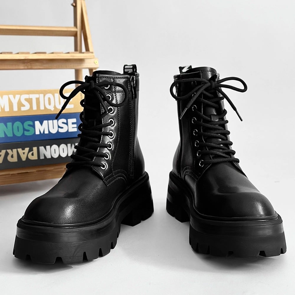 厚底レースアップブーツ 10color MSH0016