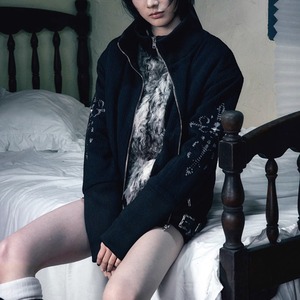 フェイクファー切替ダブルジップニットブルゾン（ruf_02775）