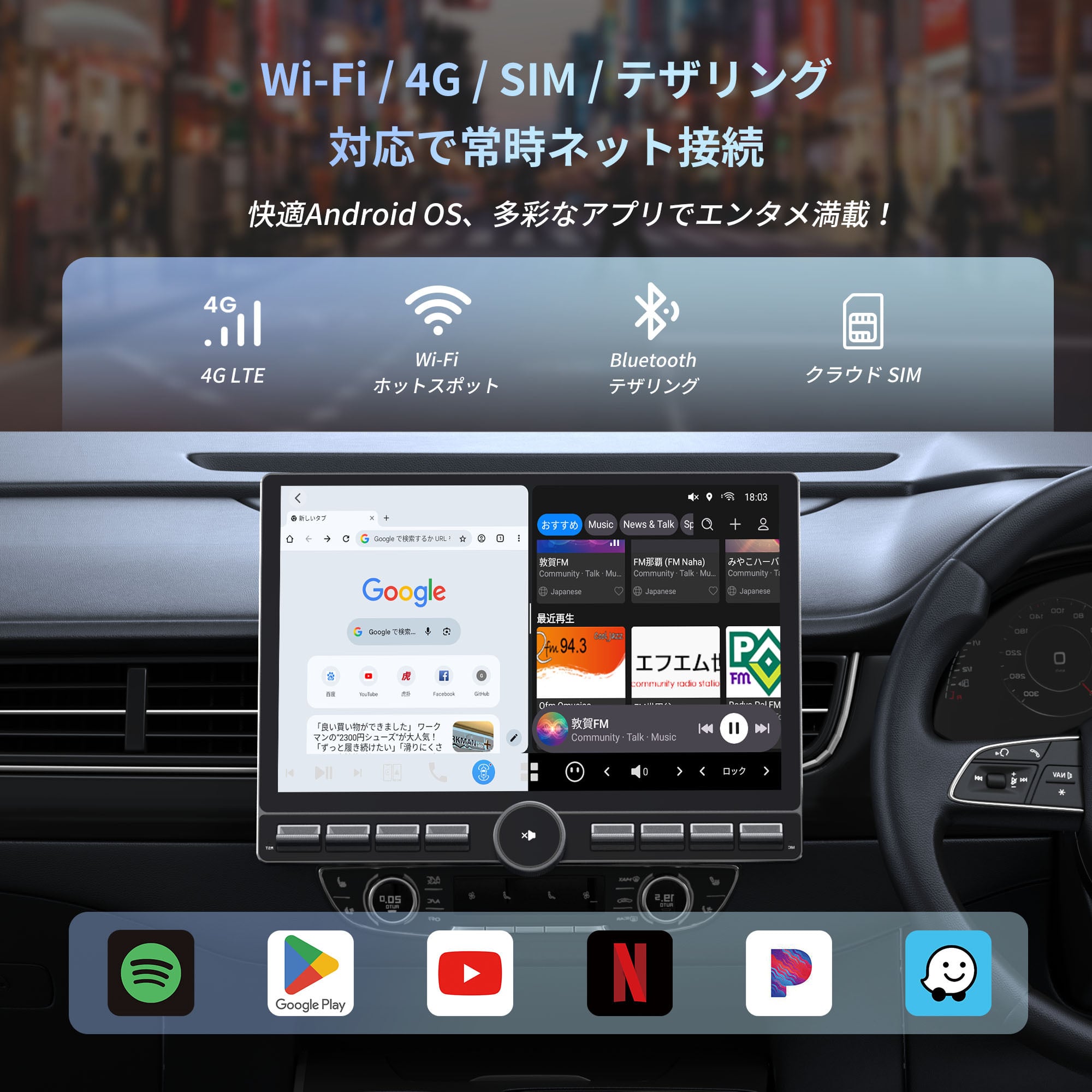 V13G113K 12.95インチ 大画面Androidカーナビ | ATOTO／VINLAND日本