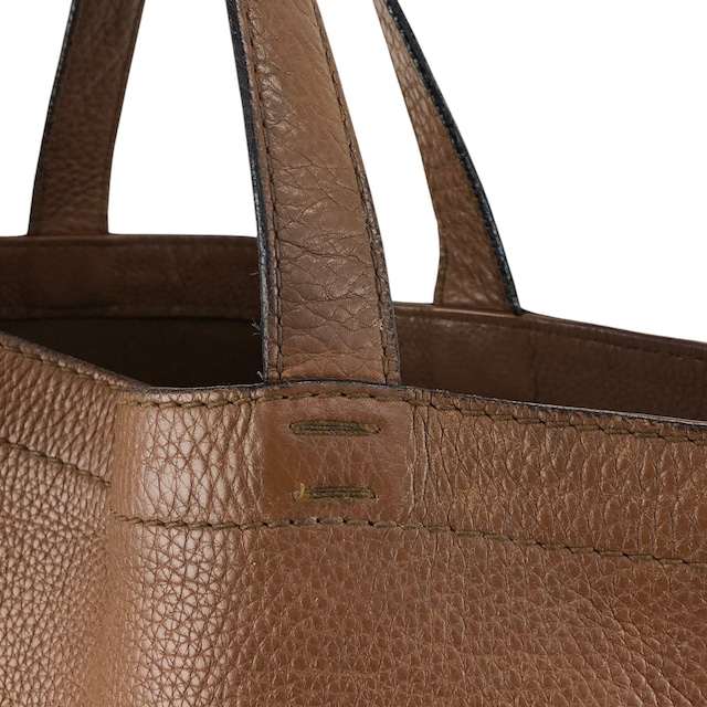 GUCCI グッチ トートバッグ ブラウン ロゴ型押し レザー vintage ヴィンテージ オールド 7tbu4m