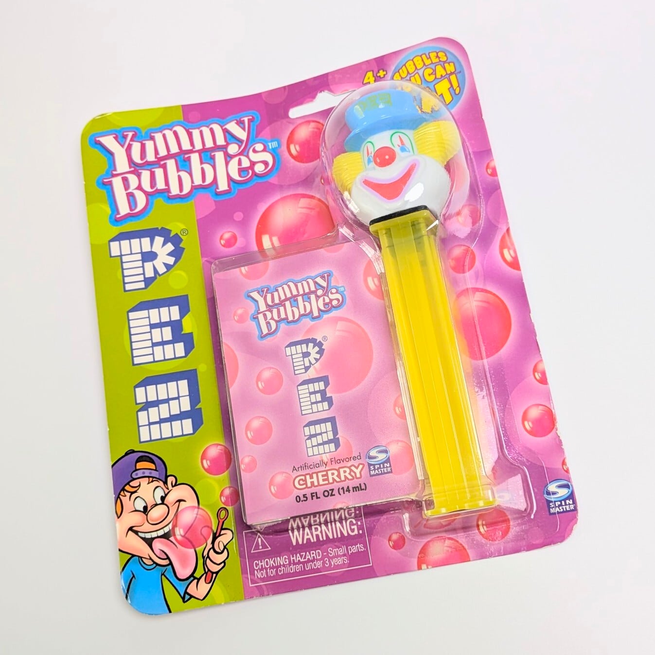 ☆ VINTAGE2002-2003 ☆【 PEZ 】 『 Yummy Bubbles ( ヤミー・バブルズ )  / ピーター・ペッツ  』PEZ / ペッツ  / クリアイエローステム / ピエロ  〚アメリカン雑貨 アメトイ〛