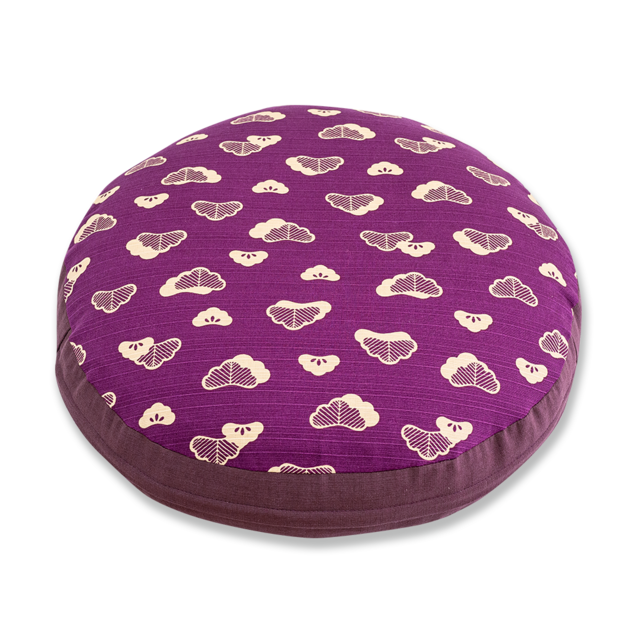 円筒ビーズ　座布団（カバーのみ）　松　VV（紫）Φ44