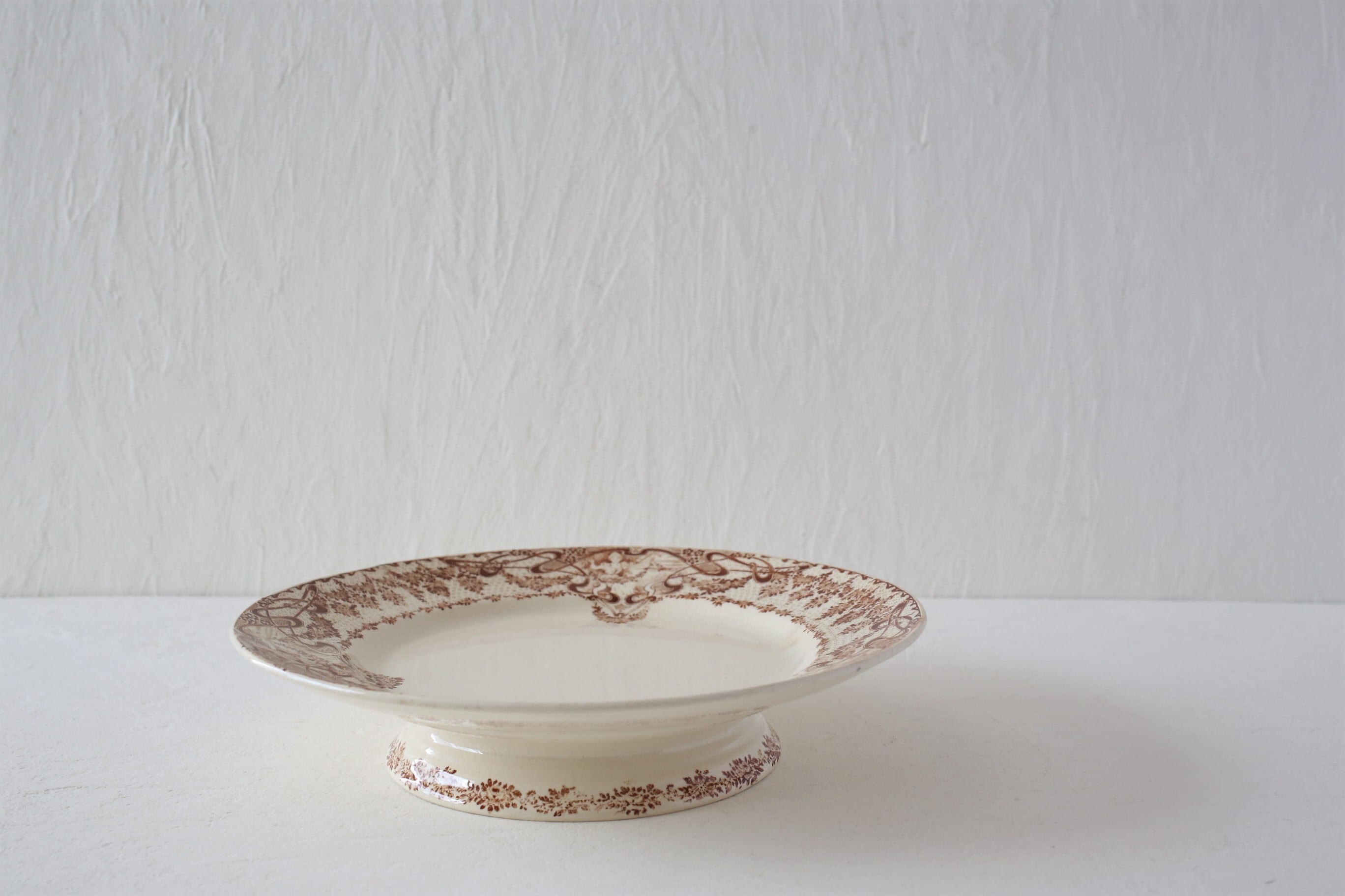 希少　クレイユモントロー　linotte　コンポティエ　フランスアンティーク アンティークコンポティエ 鳥 フランス クレイユモントロー製