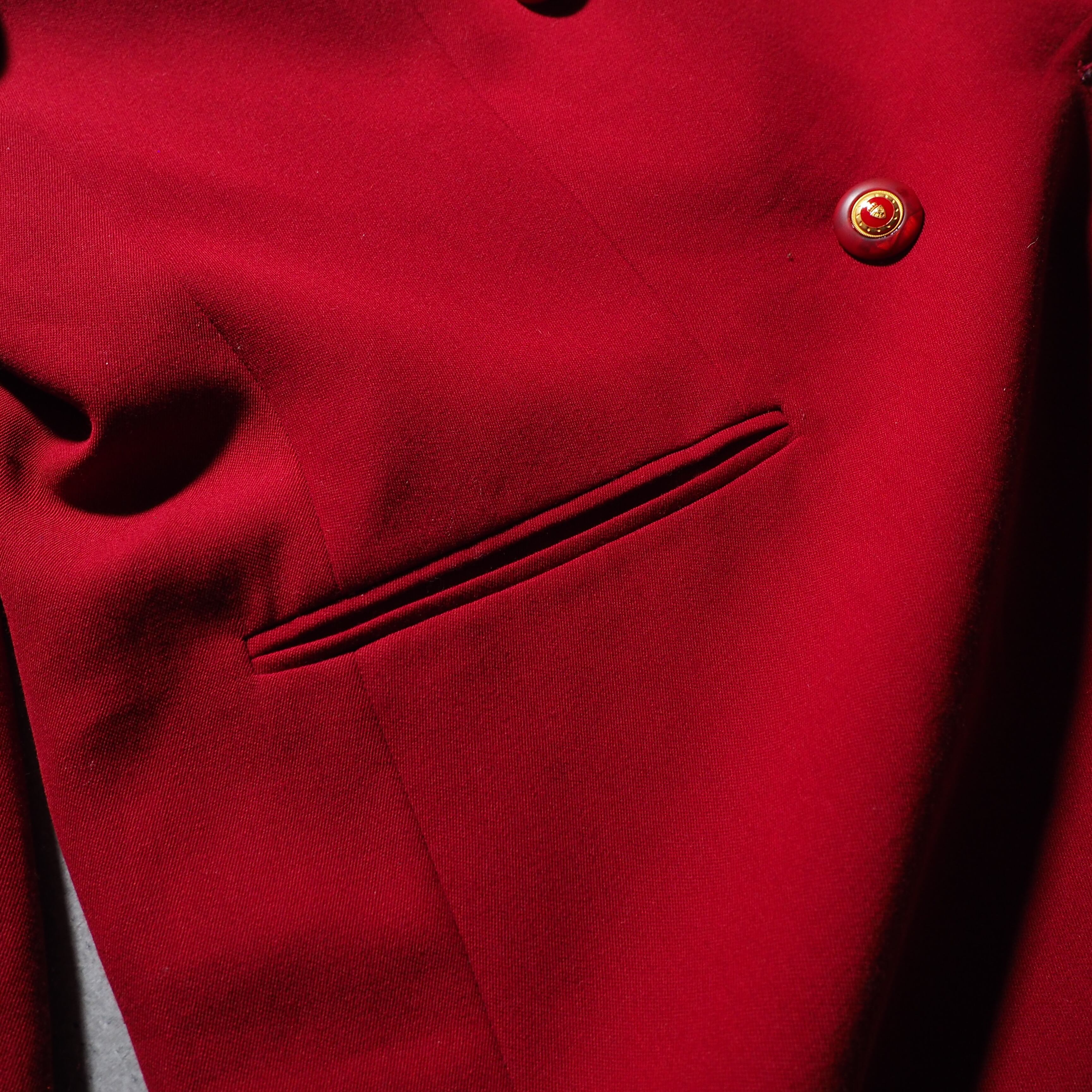 Beautiful Deep Red color vintage loose Double tailored jacket