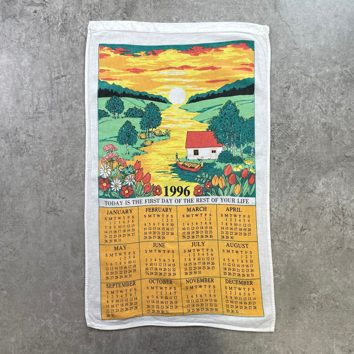 90年代 サンセット 風景画 カレンダー タペストリー ファブリック