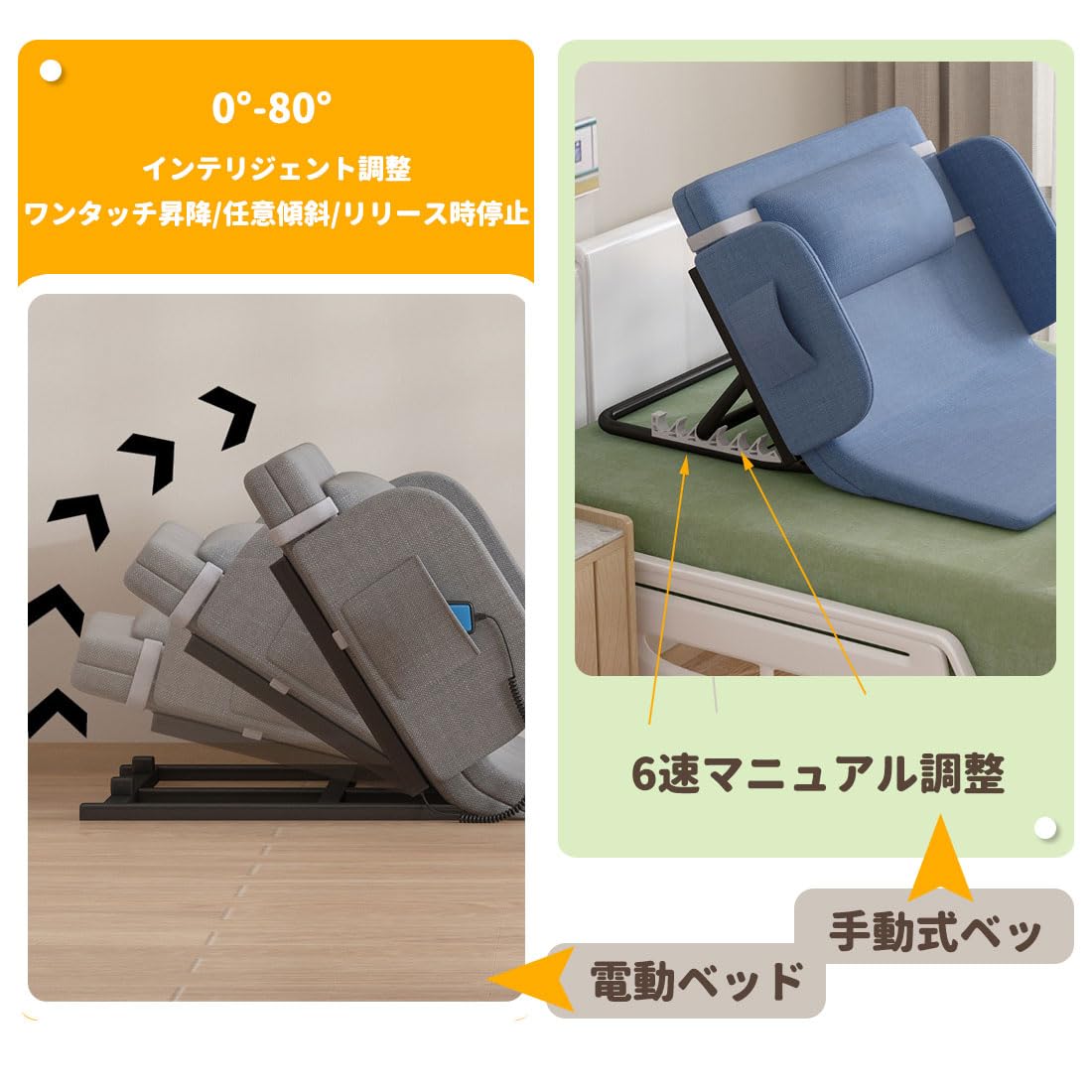 新春セール】手動式ベッド 電動背もたれ 介護ベッド用 電動 起き上がり