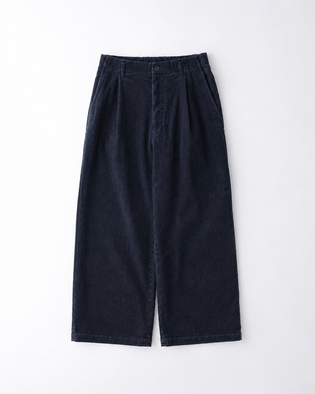 VOAAOV FLOCKING DENIM Tuck Wide Pants BLACK