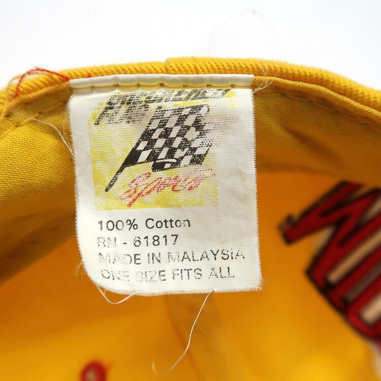 古着 90年代 NASCAR キャップ レーシング チーム イエロー 表記