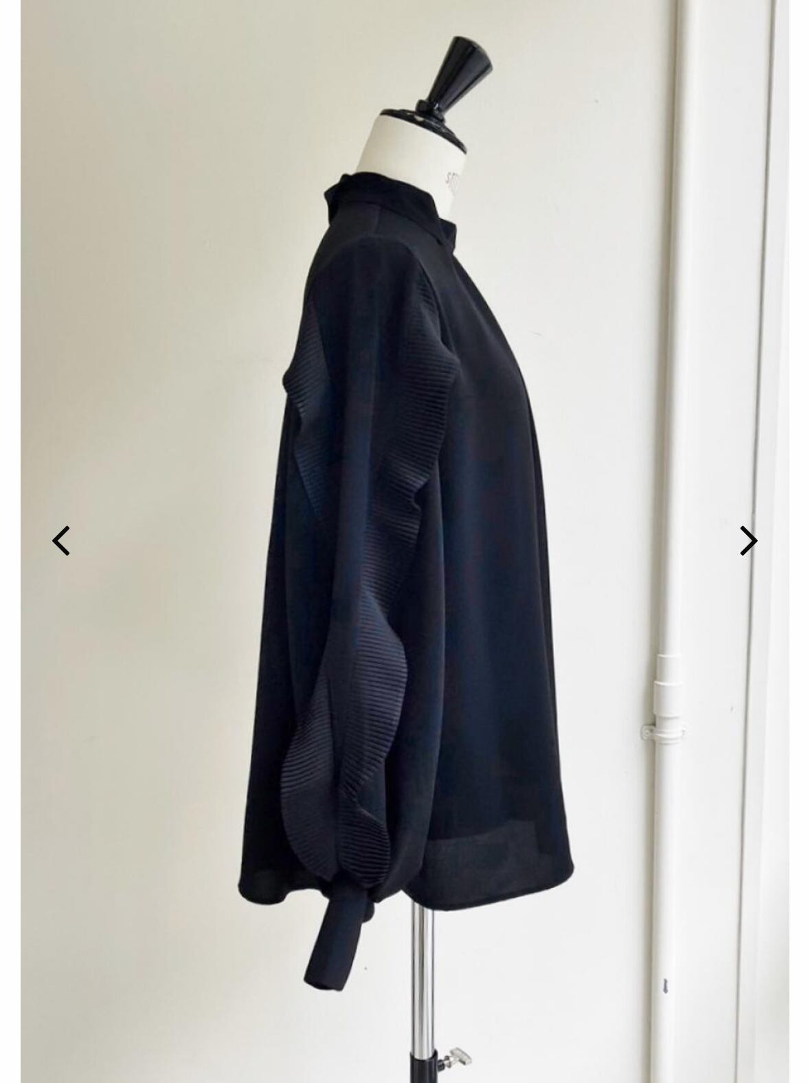 ☆大人気☆再販☆ 袖プリーツデザインジョーゼット2WAYブラウス