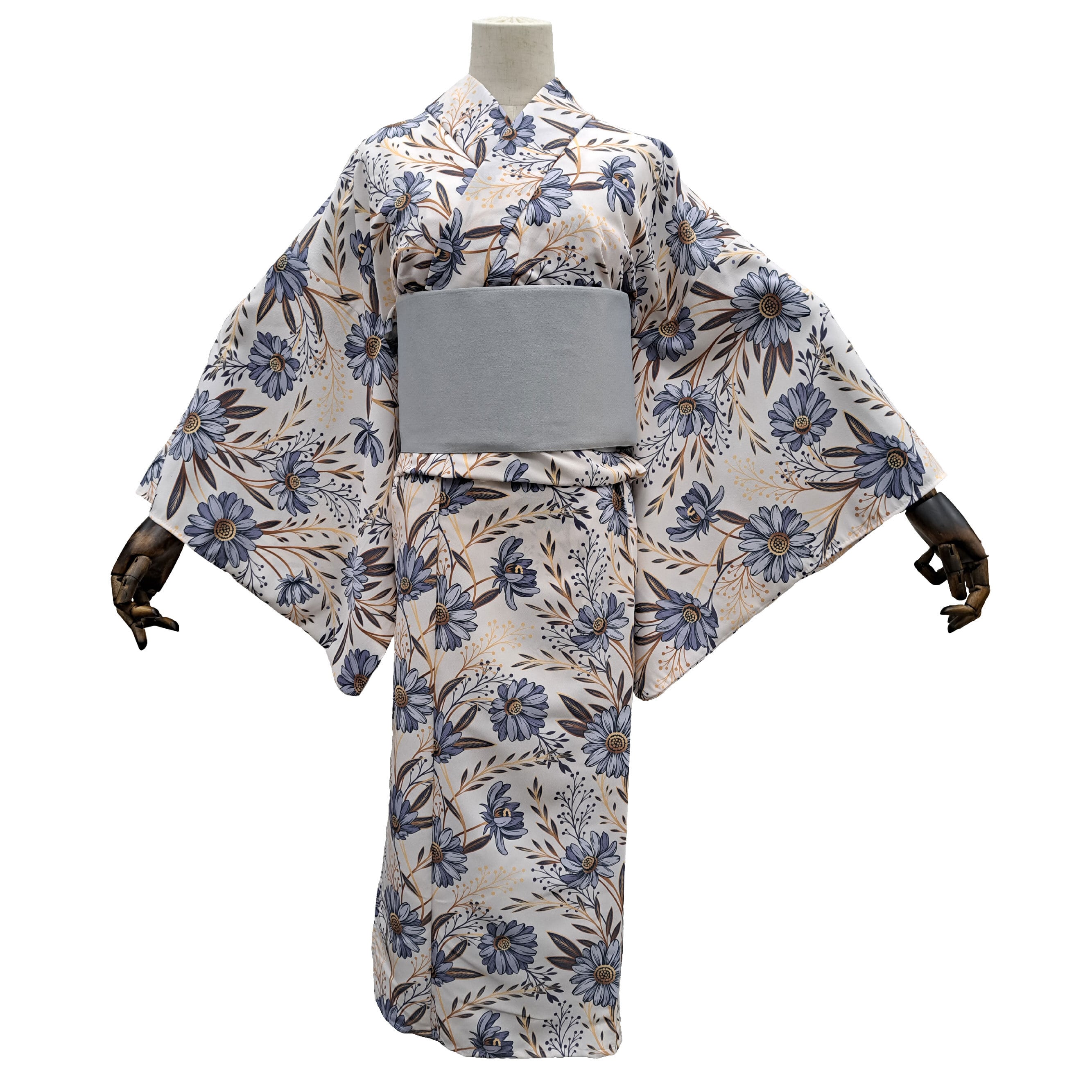 新品☆呉服屋♪大人上品な夏着物 浴衣3点セット ラスト呉服