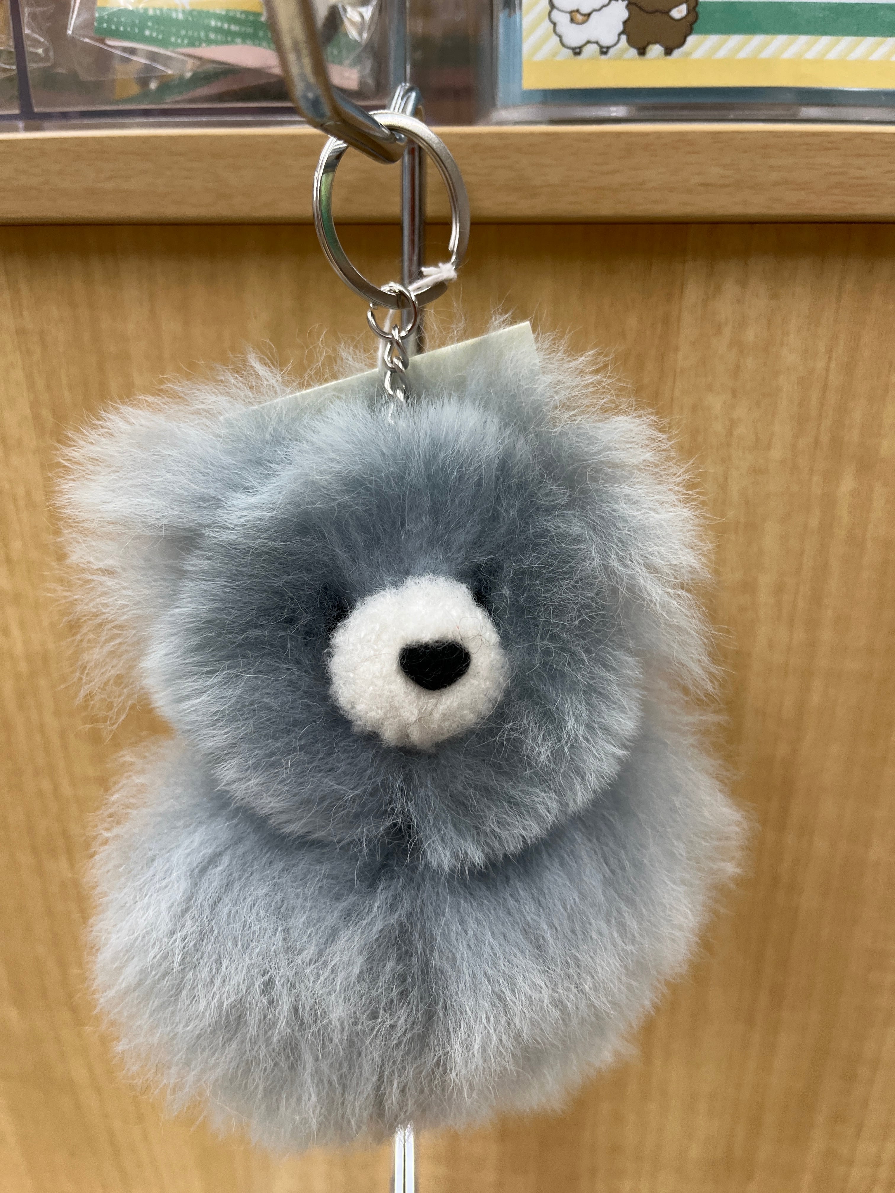 ベビーアルパカ純毛テディベアキーホルダーグレー | ALPACA WORLD
