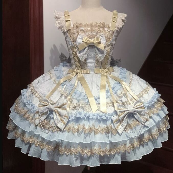 ゴスロリ♡全5カラー バックリボン付き編み上げワンピース wanpi151