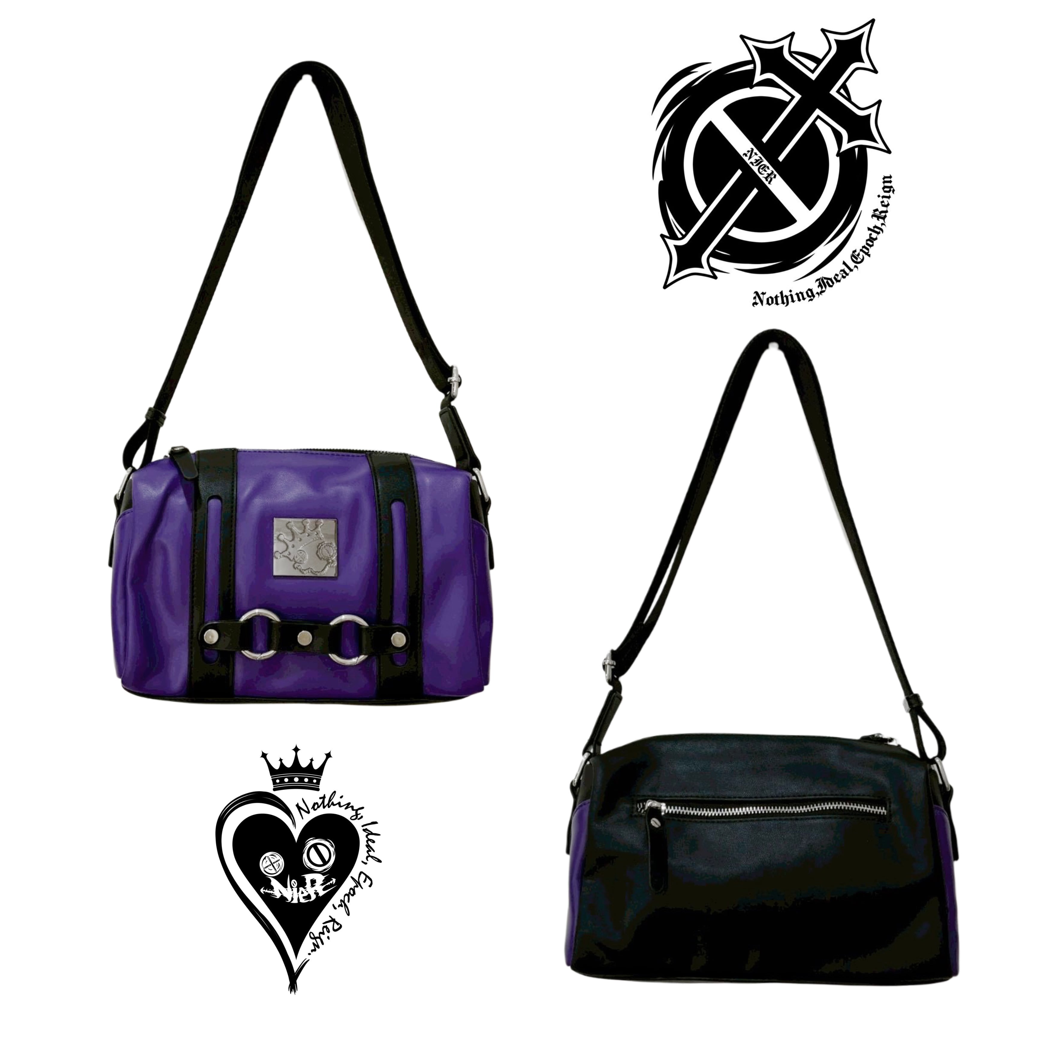 PURPLE×BLACK COMPACT SHOULDER BAG【メタルプレート付き】 | NIER