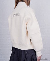 【直営限定ITEM】COOLA エンブロイダリージップニットブルゾン (IVORY)　CQ-47129H