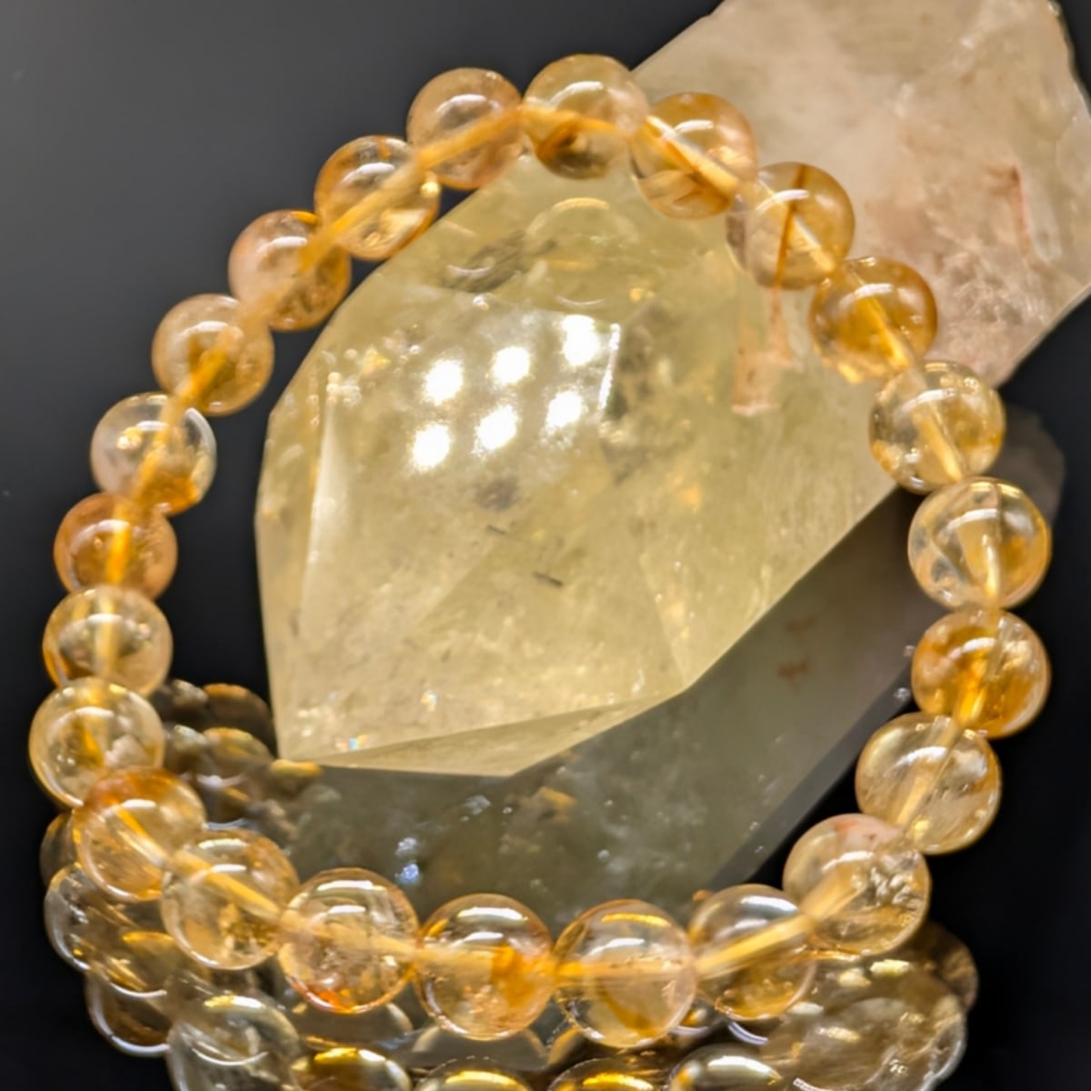 パワーストーン】ファントムシトリン(黄水晶) 8mm ブラジル産