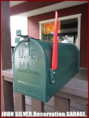 【メールボックス】us/mailbox/ポール付/セット/スチール/アメリカ/ナイズ/グリーン