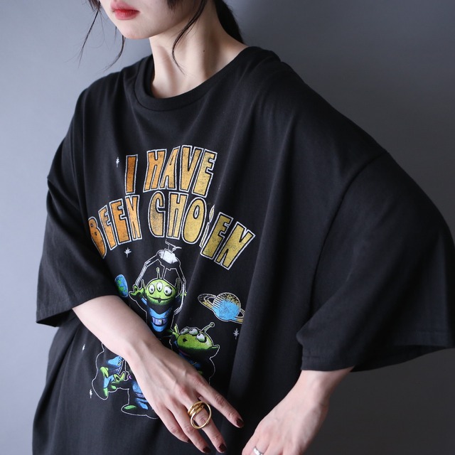 "リトル・グリーン・メン"  good printed XXXL over silhouette h/s te