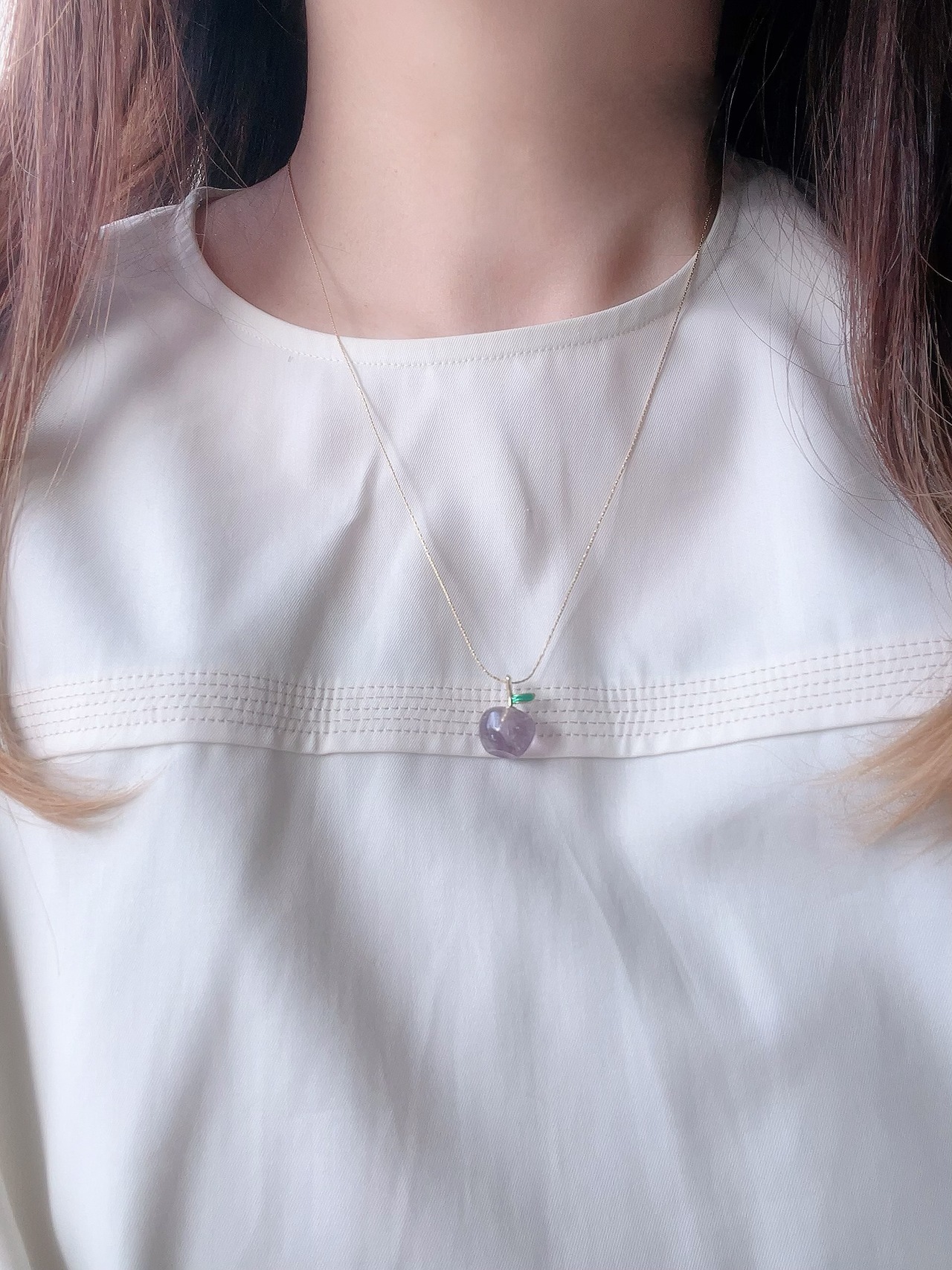 amethyst apple necklace