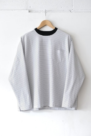 N.O.UN DELTA L/S　White Stripe,Black Thin