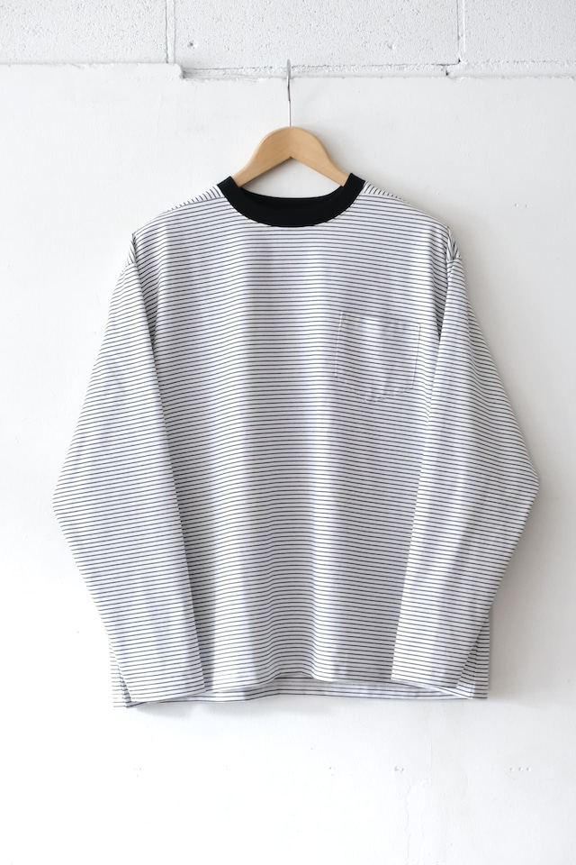 N.O.UN DELTA L/S　White Stripe,Black Thin