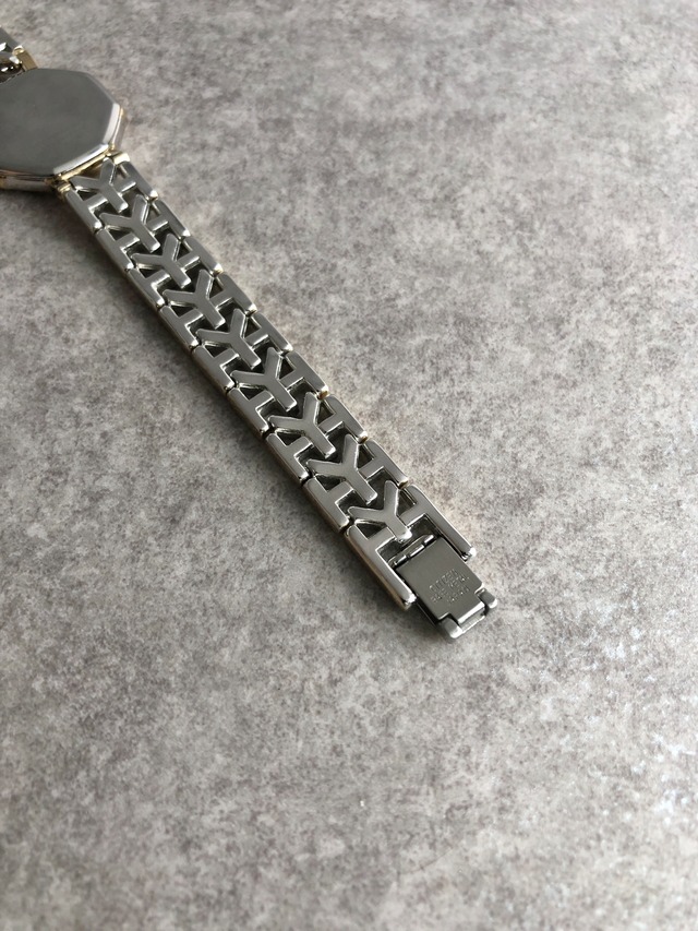 Yves Saint Laurent イヴ・サンローラン 腕時計 ゴールド シルバー オクタゴン ステンレススチール 2200-241762クウォーツ vintage ヴィンテージ オールド fsc8bp
