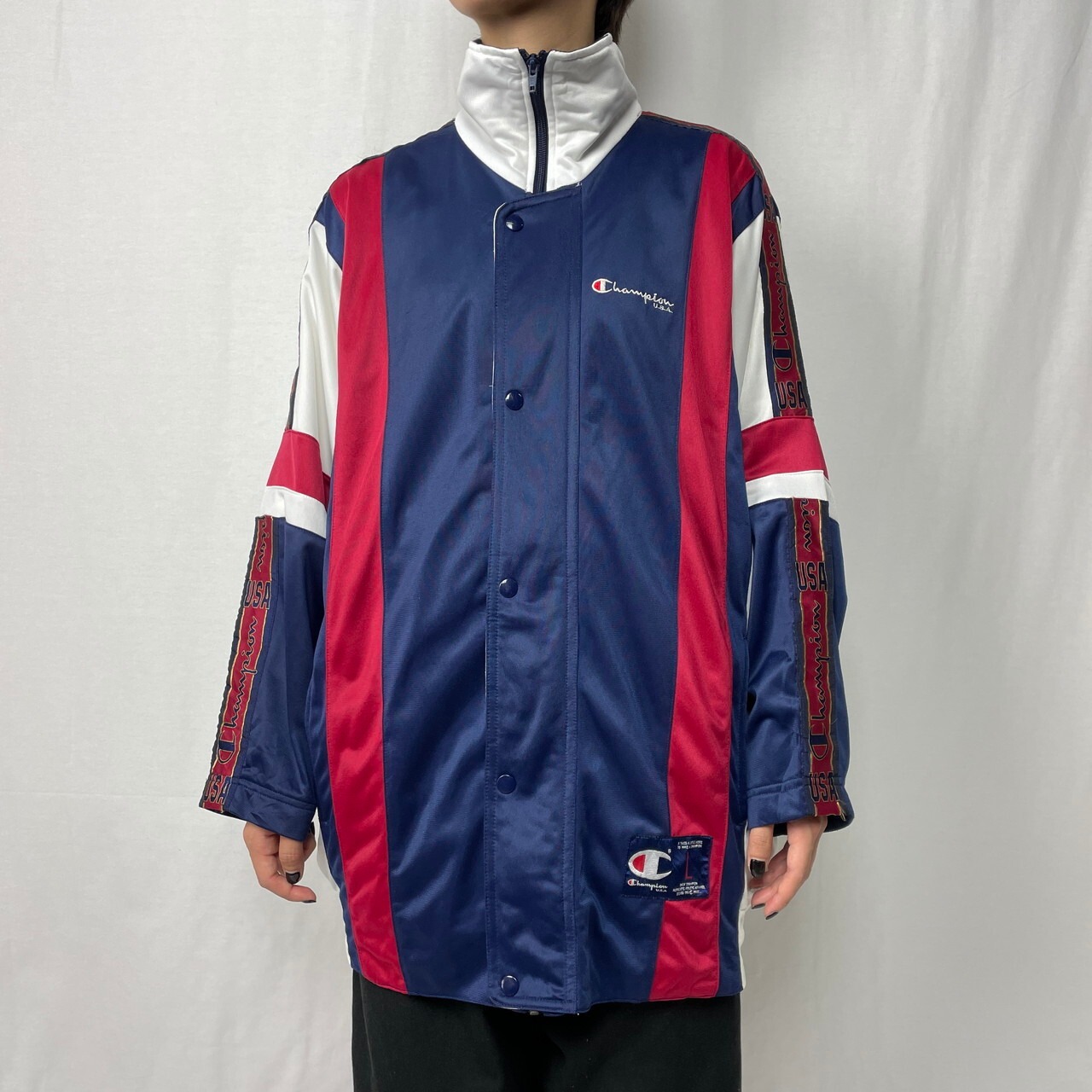 Champion USA チャンピオン サイドロゴテープ 半袖 ジャージ トラック 