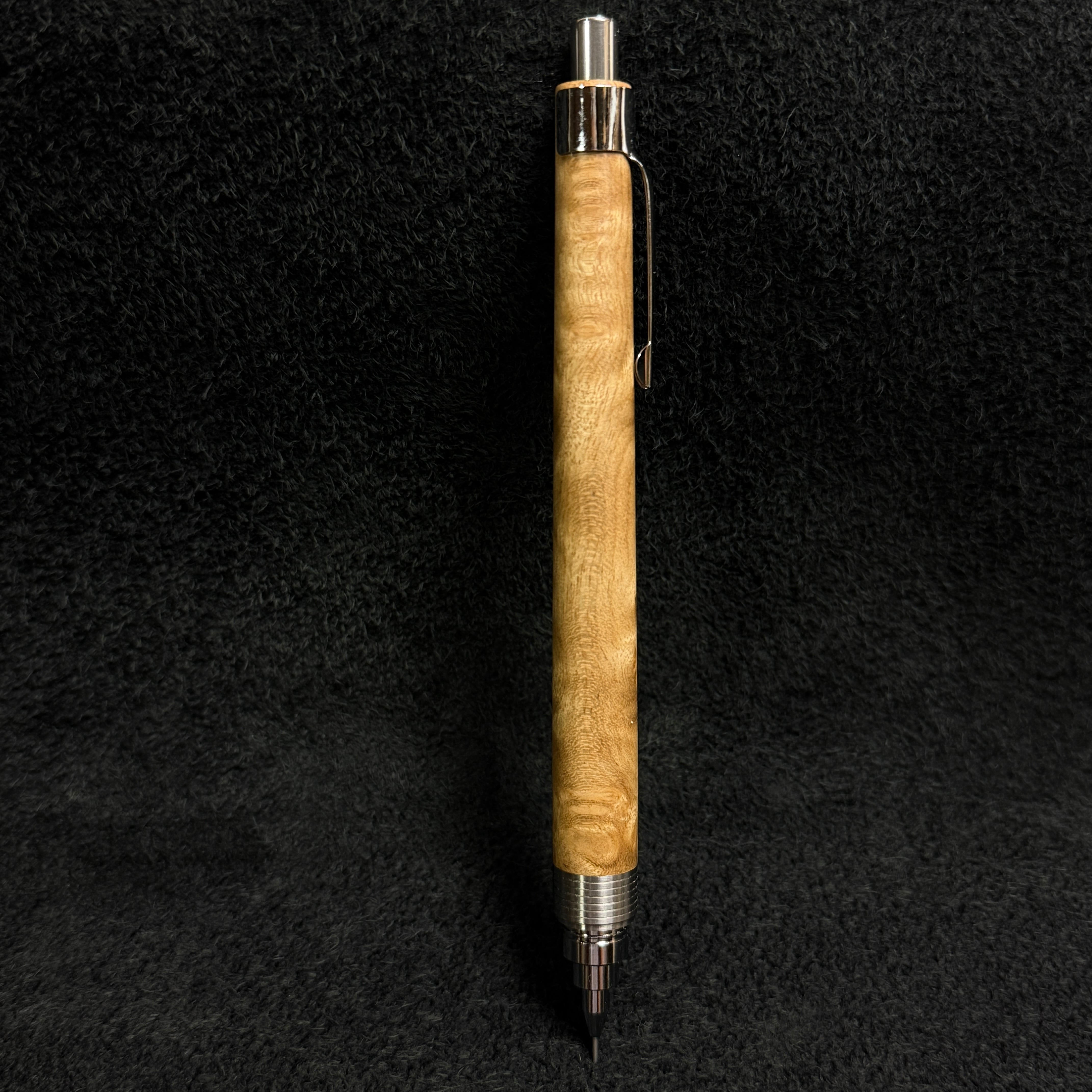 259マーブルウッド木製シャーペン 超低重心溝付き ステンレス | handwood