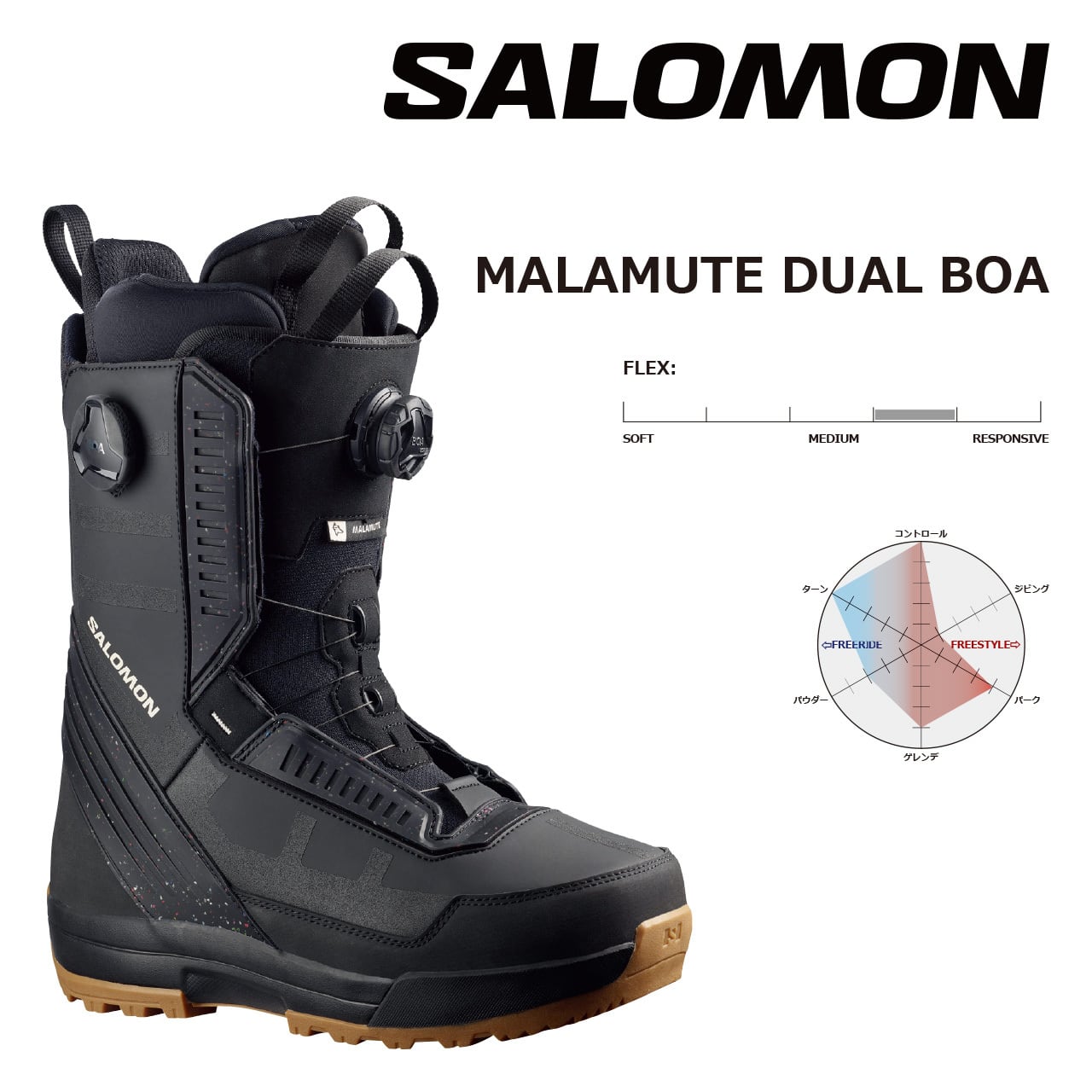 23-24年モデル . SALOMON .『 MALAMUTE DUAL BOA 』. Black . サロモン