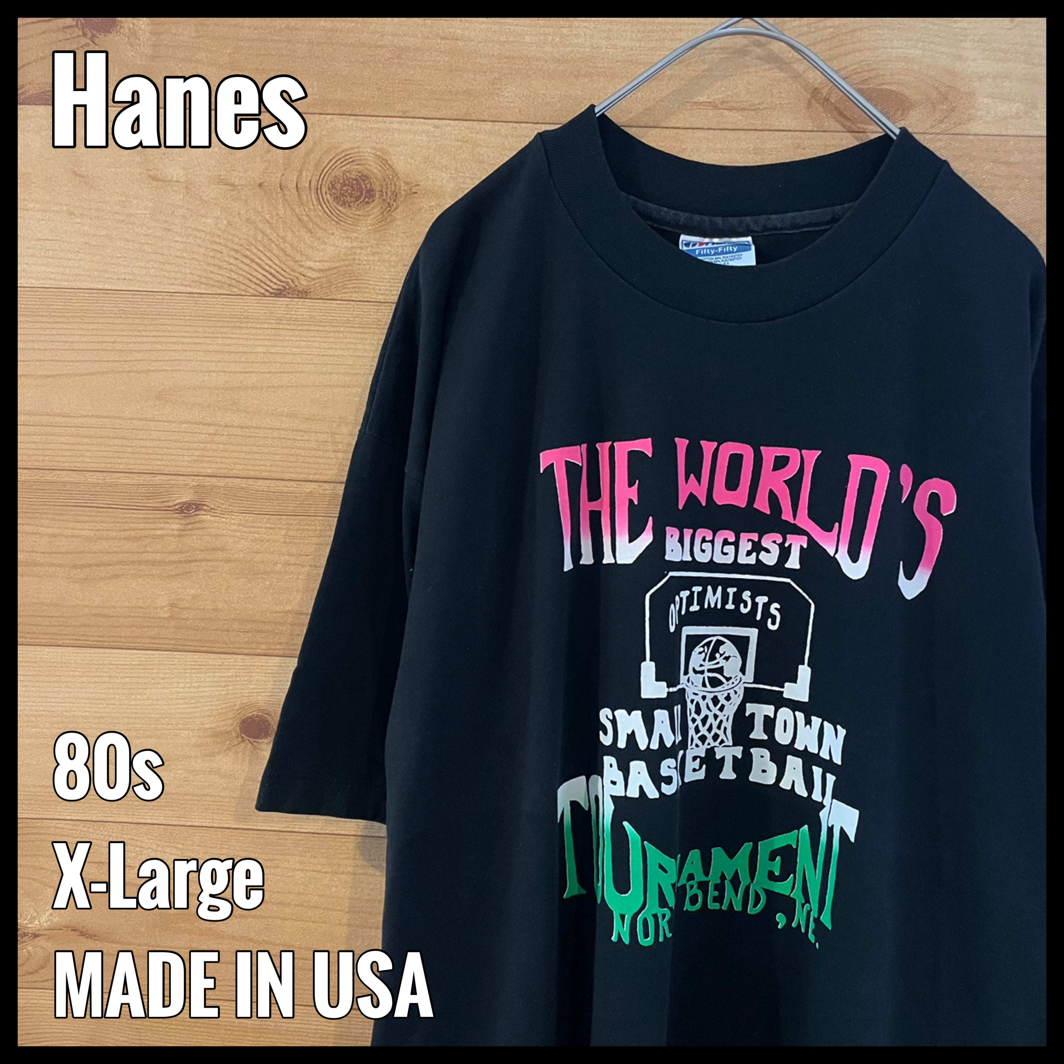 ヘインズ 80s USA製 青タグ オズの魔法使い KANSAS  半袖 Tシャツ XL ブルー系 Hanes ヴィンテージ メンズ 【210619】