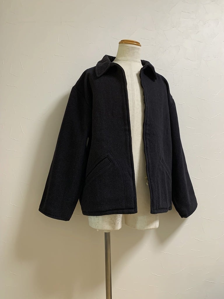 1970's Solid Color Wool Zip-Up Jacket "Made in England"