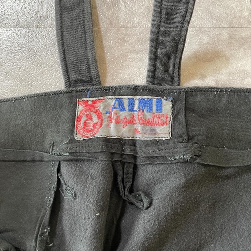 40-50s Almi フレンチワーク モールスキン ブラック パンツ W32 詳細写真2