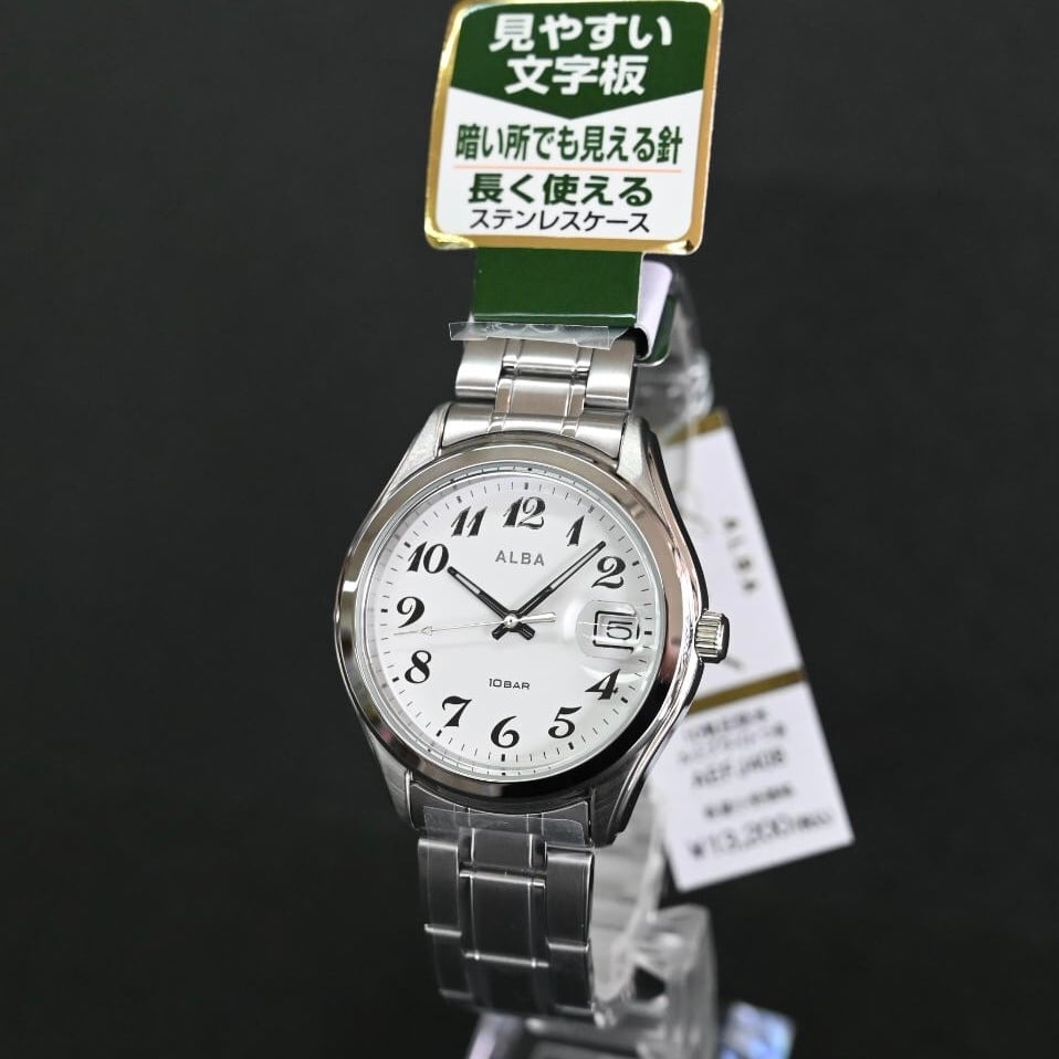 SEIKO セイコー ALBA アルバ メンズ腕時計 AEFJ408 白文字盤 10気圧 