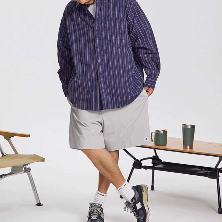 ★CONTRAST STRIPED LONG SLEEVE SHIRT　　　A0814